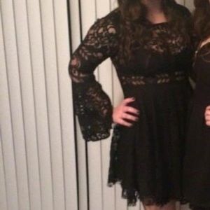 Free People Black Lace Dress